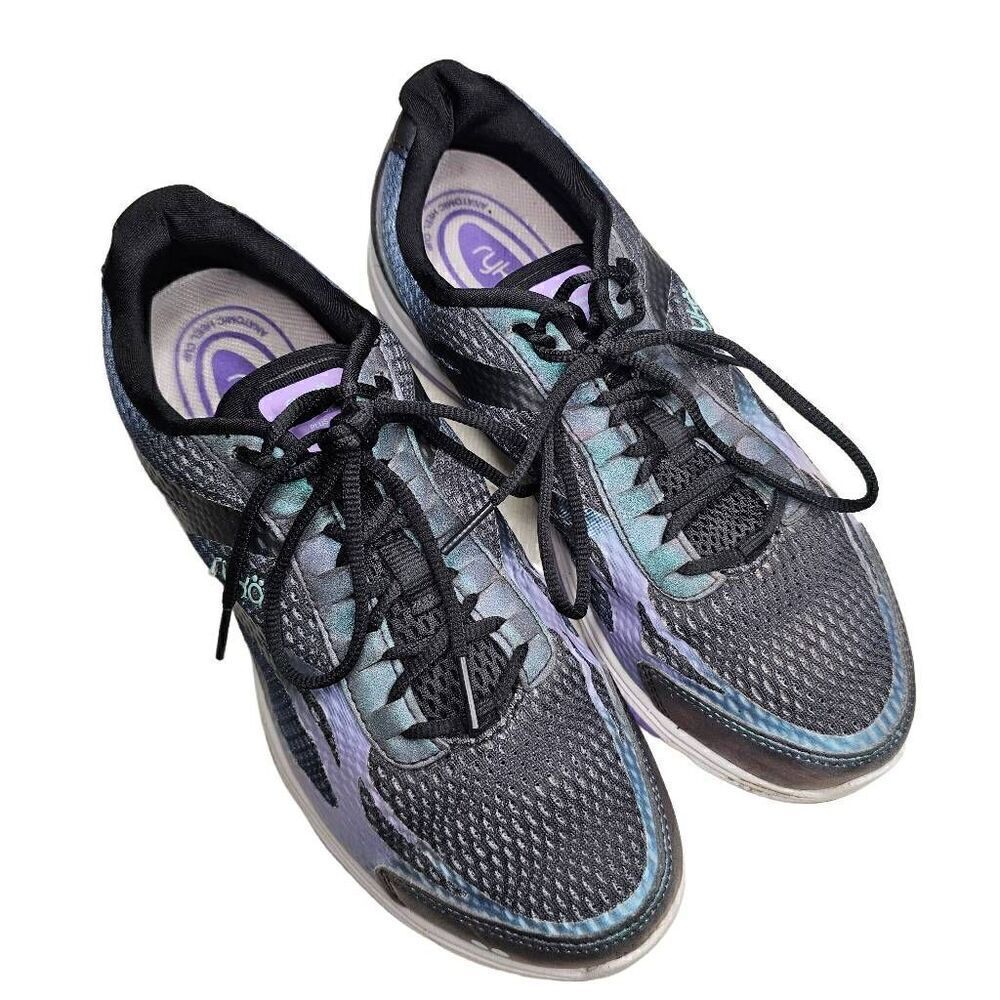 Ryka Womens Devo Plus 2 Black/Purple Walking Shoes Size 10W